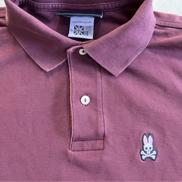 Psycho Bunny Other - Psycho Bunny Mens Polo Shirt Size 5 US M Maroon Pima cotton Short Sleeve